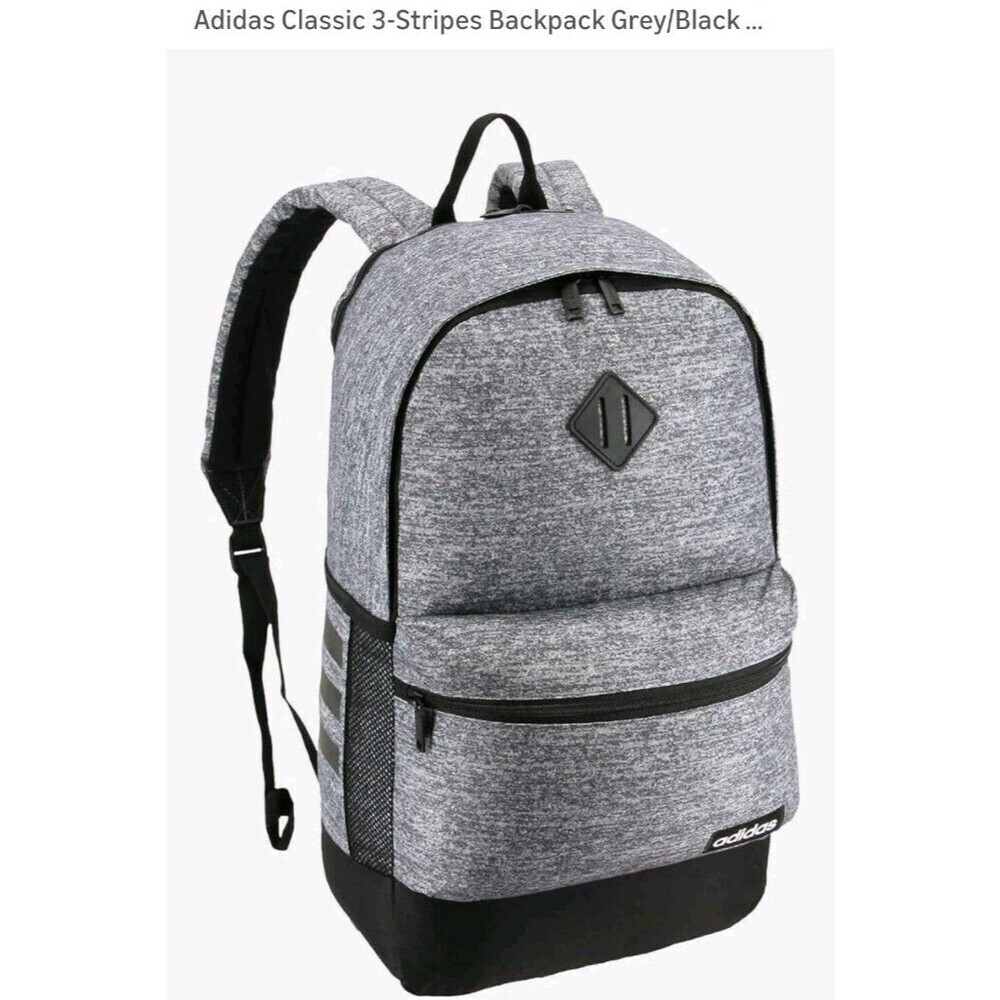 Adidas Backpack Gray/Black Shoulder Strap Utility Pockets.   New
